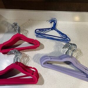 Child Hangers Pink, Blue, and Purple